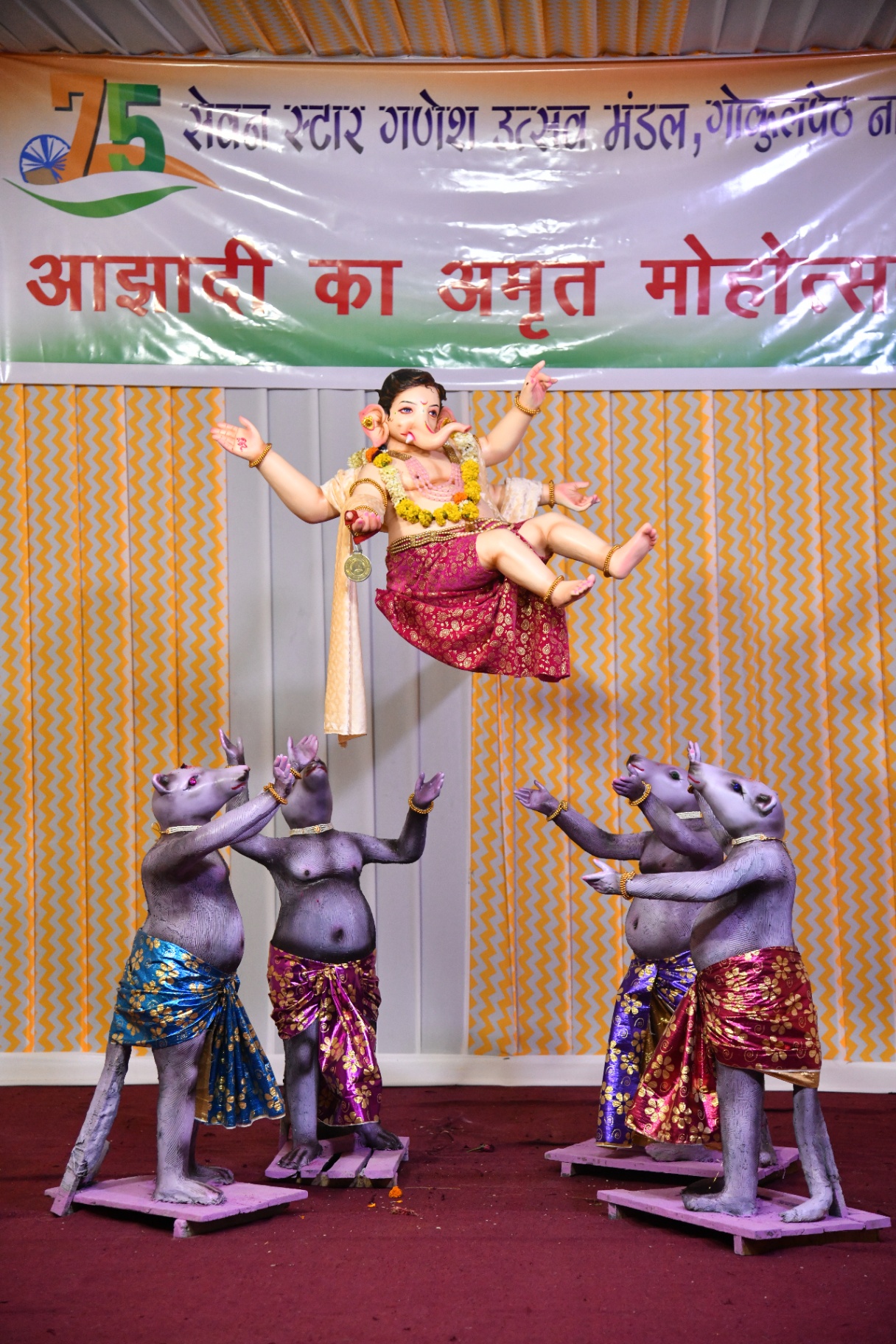 Azadi ka Amrit Mahotsav — Seven Star Ganesh Utsav Mandal Bappa idol, 2022
